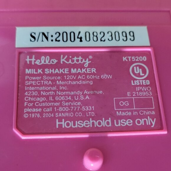 Sanrio Hello Kitty Milk Shake Maker 2004 No Cup Not Working - Picture 8 of 15